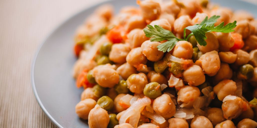 A dish of chickpeas